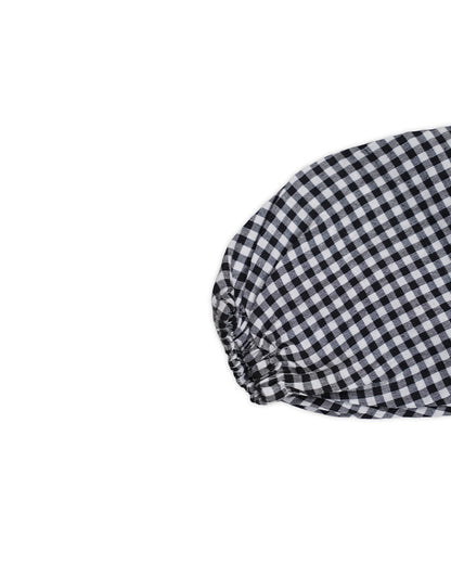 SPARK Branded Kids Gingham Puff-Sleeve Fusion Top GF-14