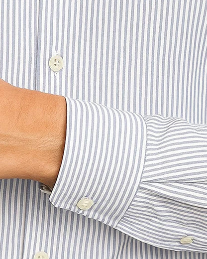 Michael Krs Branded Men's Slim Fit Striped Shirt White & Grey Color MMS-06