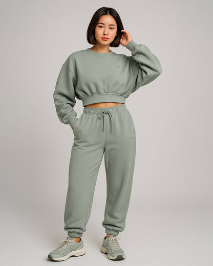 Alos Branded Essential Winter Fleece Co-Ord Set – Sage Green (Premium Export) WCS-23