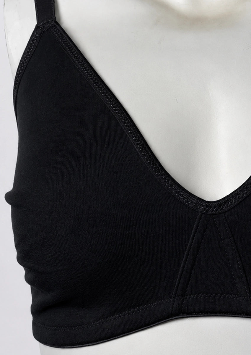 Branded Women's Black Everyday Comfort Cotton Bra WBS-13