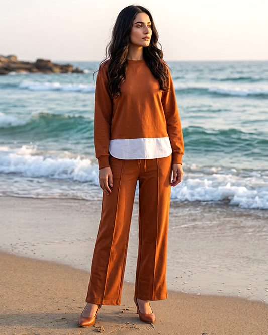 Branded Women's Co-ord Set Brown Color WCS-43