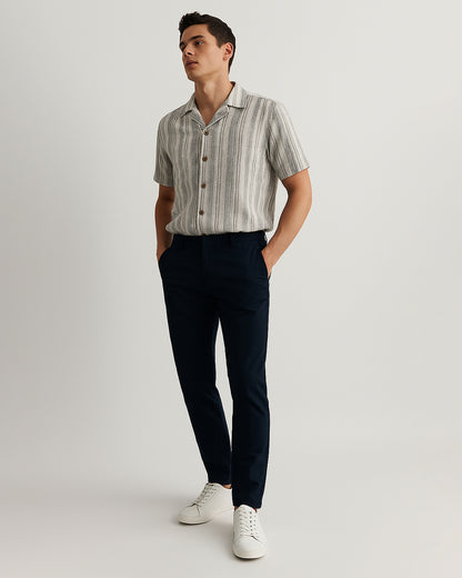 PullNBear Branded Men’s Striped Resort Collar Short-Sleeve Shirt MCS-27