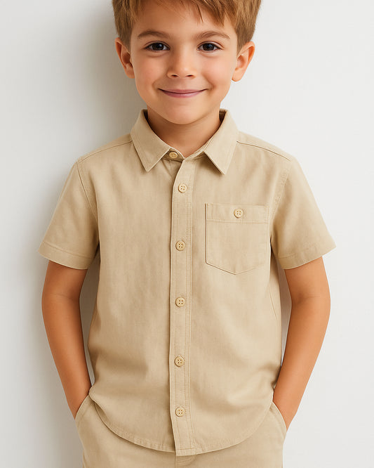TILTY Branded Boy's Beige Color Shirt Half Sleeves BS-10