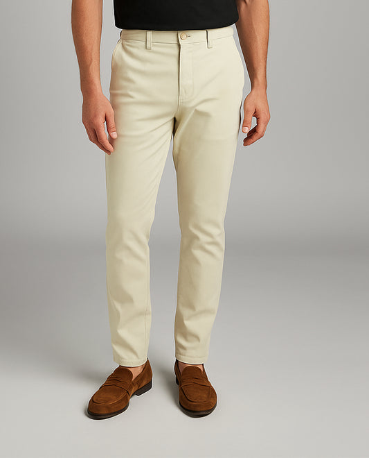 Zelig Branded Men's Slim Fit Chino Pant Off White Color MCP-12