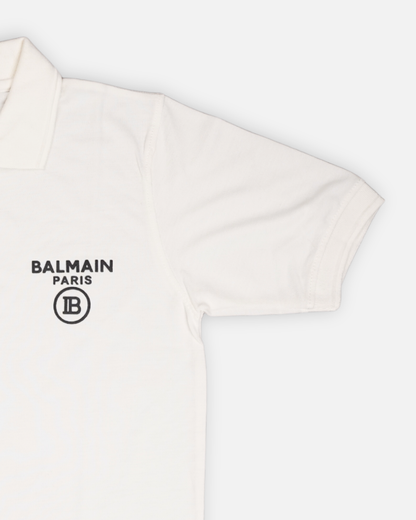 Balmen Pars Branded Polo T-shirt White Color Mpt-40