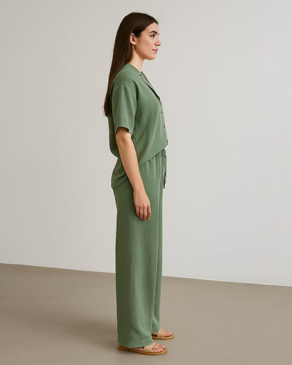 Zelig Branded Sage Green Linen Co-Ord Set WCS-04