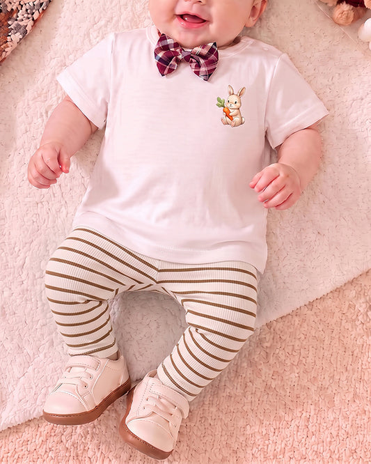 Branded Girl's Tigts White Color with Brown stripes  GTD-03