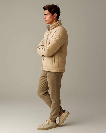 ZELIG Branded Men’s Premium Puffer Jacket – Beige MWJ-02