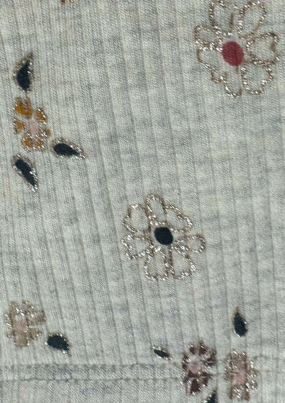 Branded Girl's Tides Peach Color With Floral Gliter Printed GTD-16