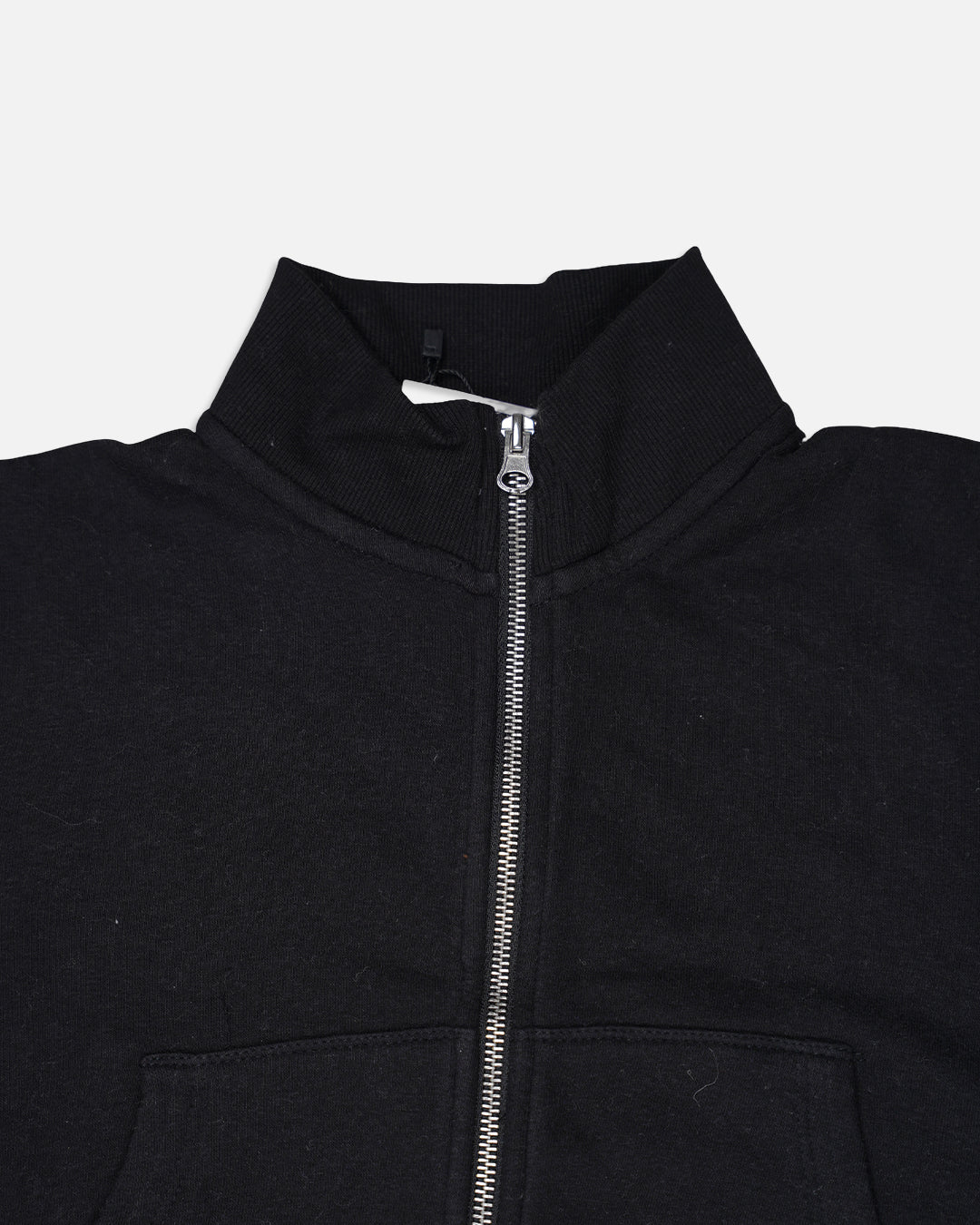 Women’s Black Cropped High-Neck Zip-Up Sweat Jacket WJ-06