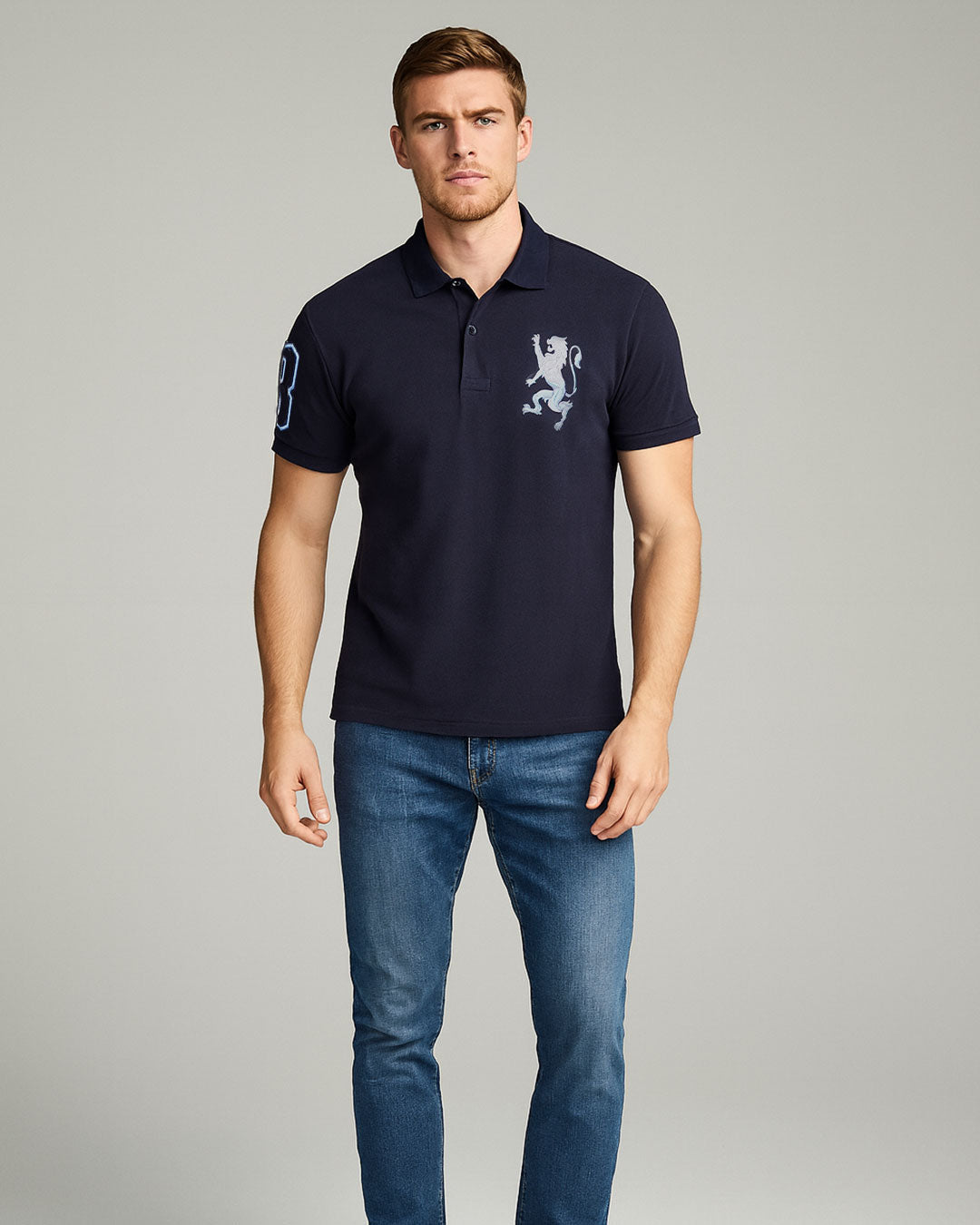 Girodano Branded Polo T-shirt Navy Blue Color Mpt-64