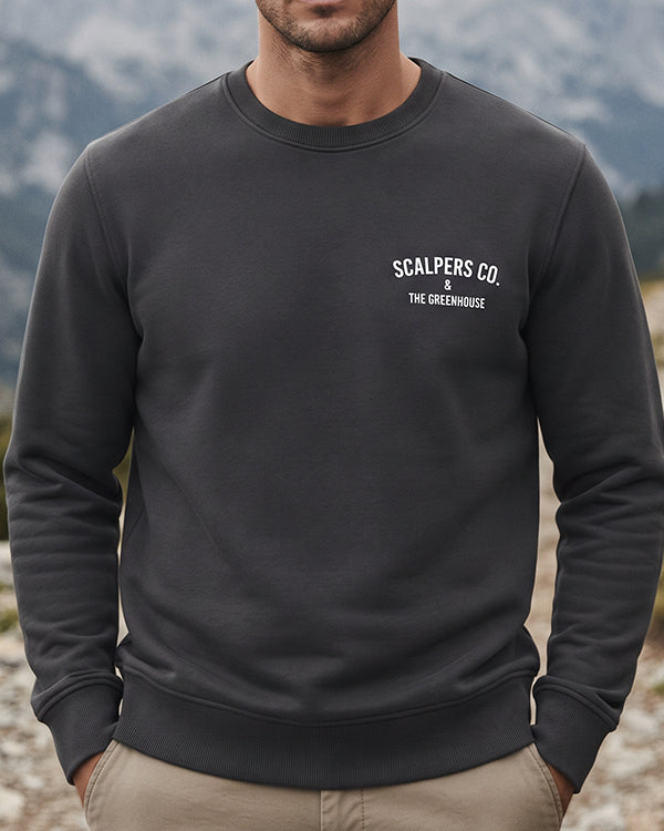 Scalp Branded Mens The Greenhouse Graphic Fleece Sweatshirt - Charcoal Sp-39