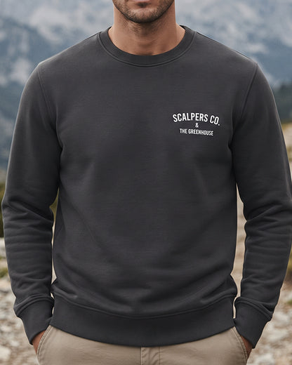 Scalp Branded Mens The Greenhouse Graphic Fleece Sweatshirt - Charcoal Sp-39