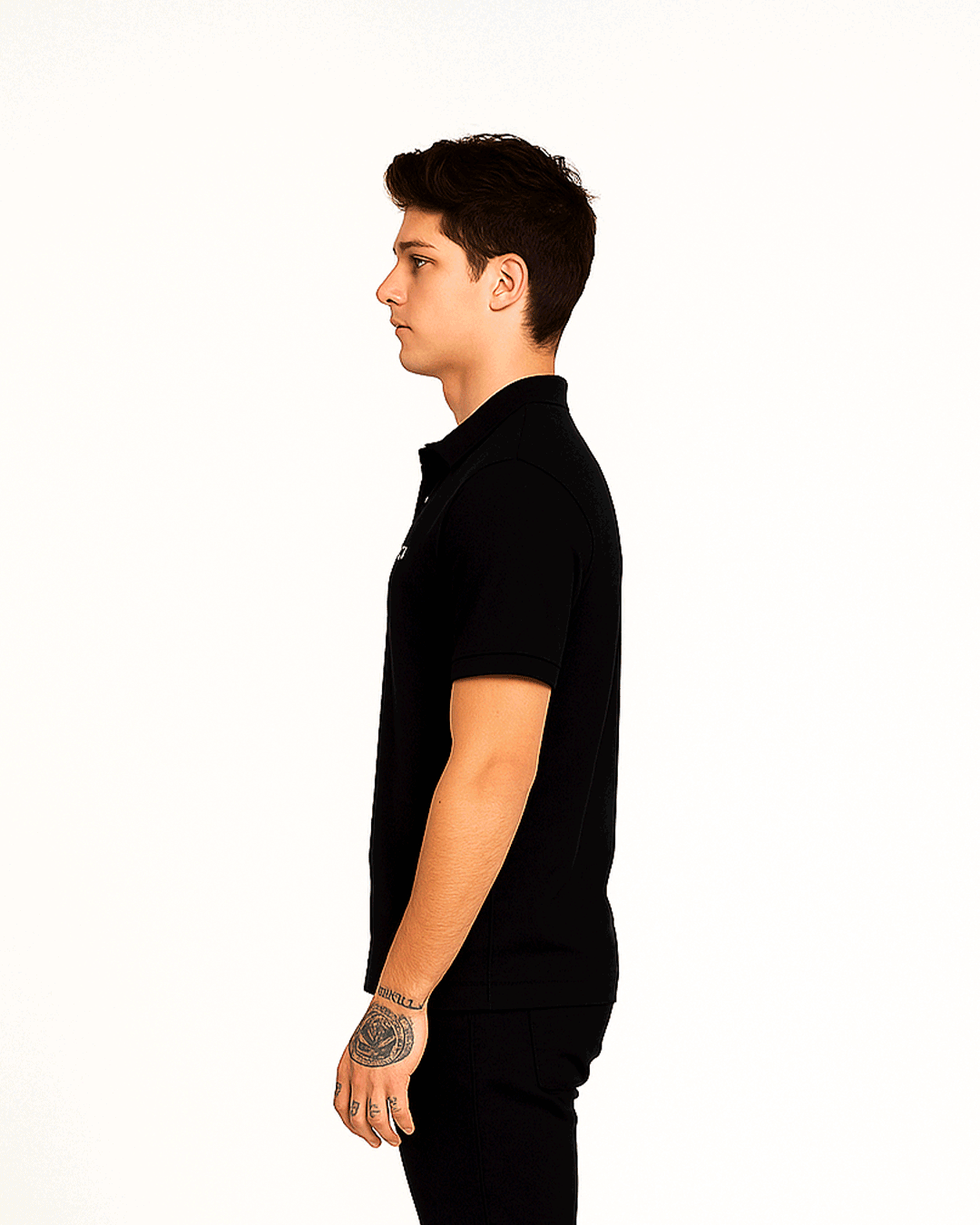Lacostie Branded Polo T-shirt Black Color Mpt-34