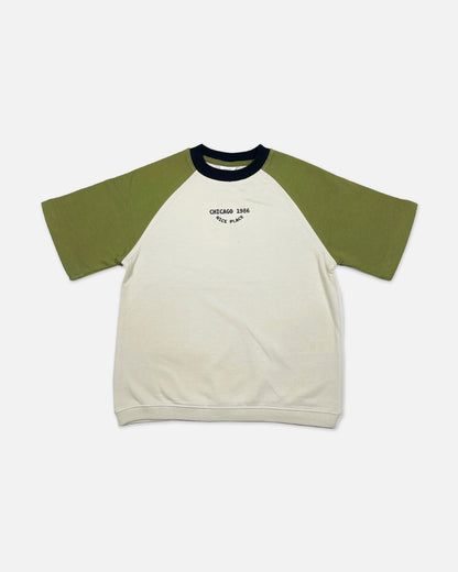 ZARRAA Branded  Boy's White & Green Color T-shirt BTS-02