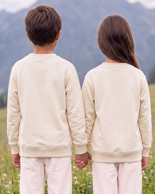 Zarra Branded Kids "9EOS" Beige Graphic Sweatshirt Sp-02