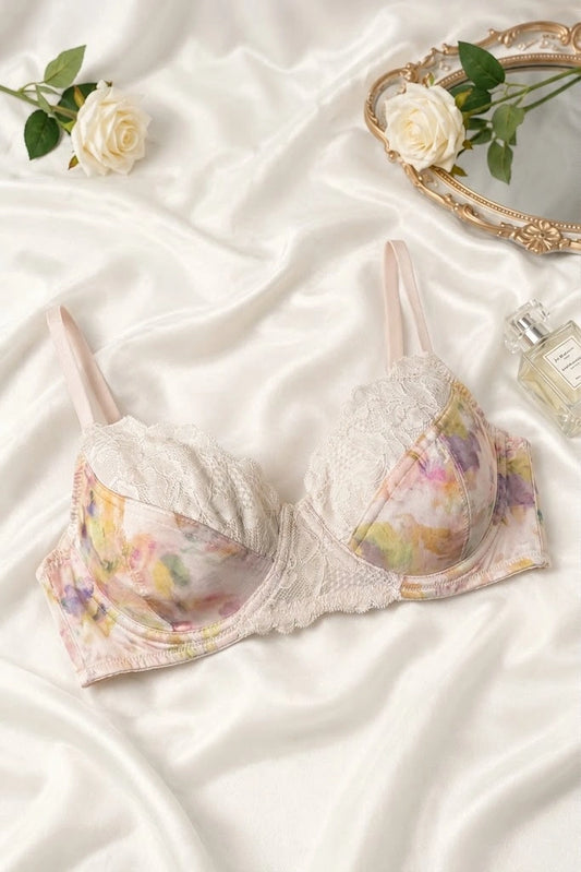 Branded Pastel Floral Lace Underwire Bra WBS-09