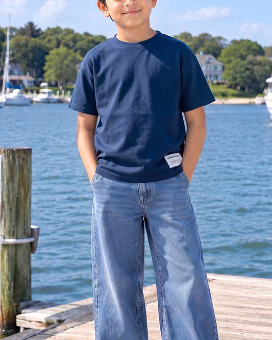 ZARRAA Branded  Boy's Dark Blue Color T-shirt BTS-13