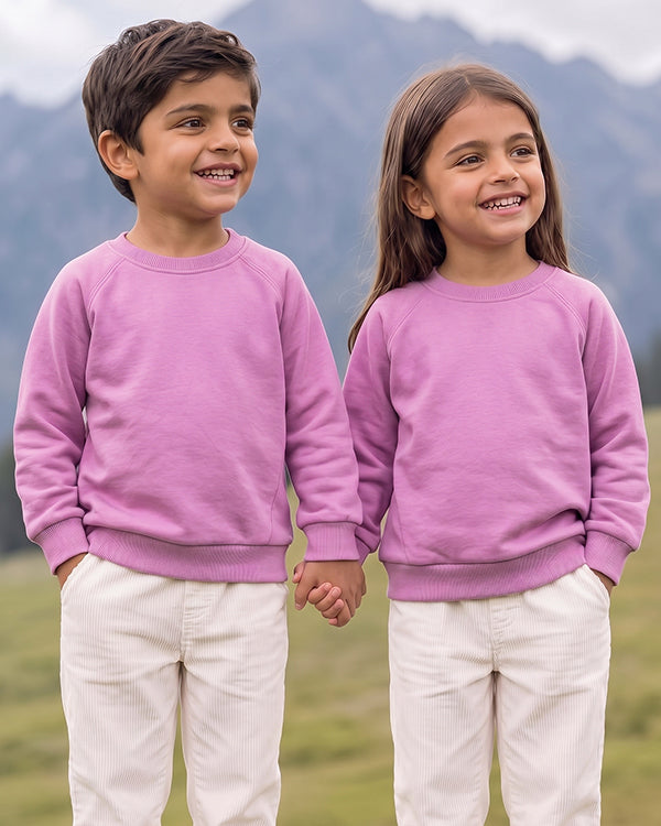 Zarraa Branded Kids Plain Pink Fleece Sweatshirt Sp-03