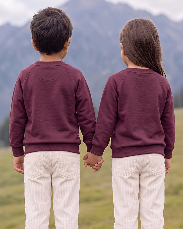 Branded Kids Plain Maroon Fleece Sweatshirt Sp-04