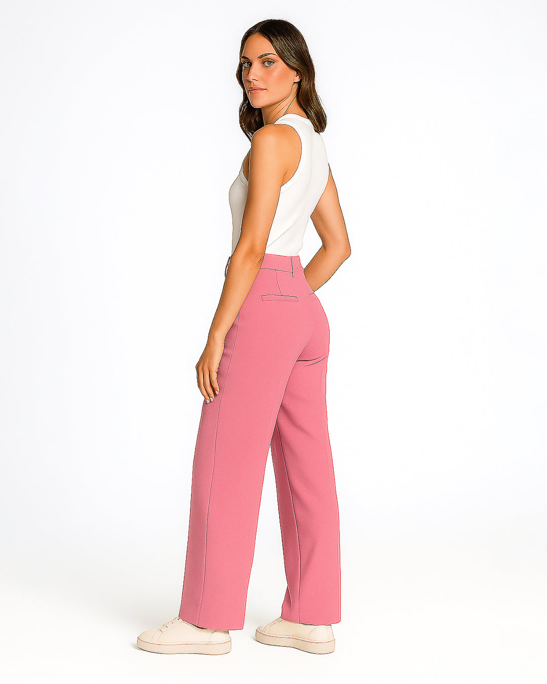 BOOH Branded Women’s Ribbed Tank Top – White WTT-07