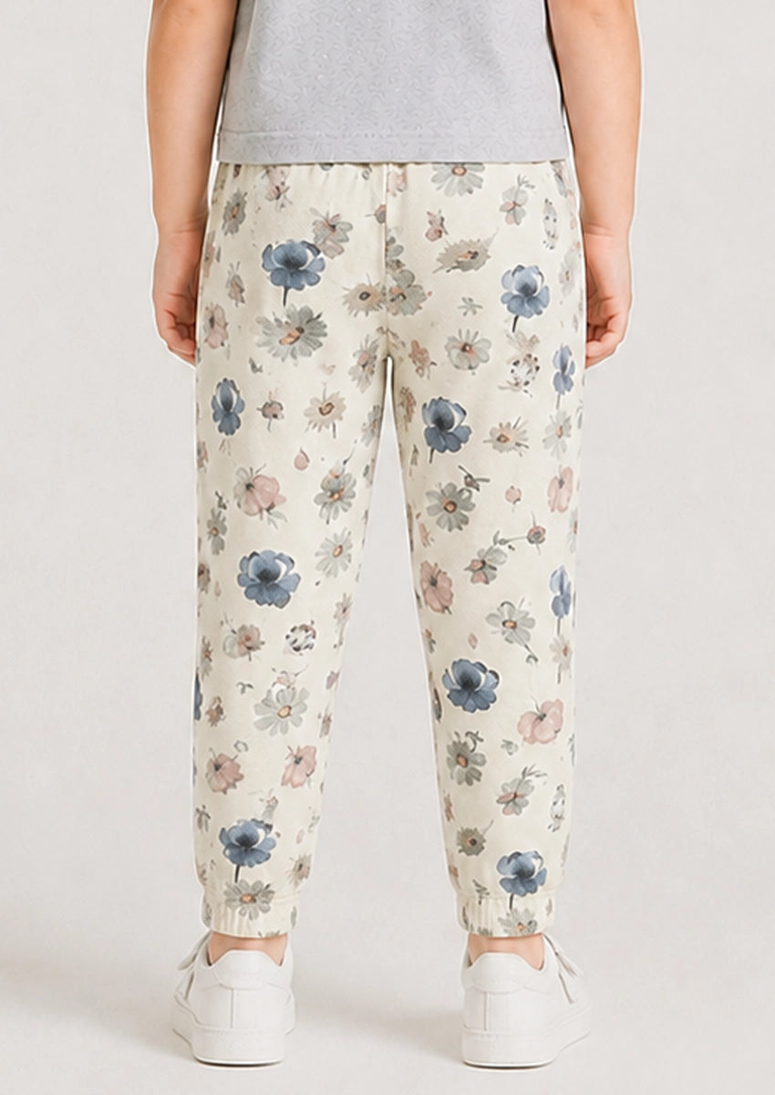 Branded Girl's Floral Printed Casual Jogger Trouser KUT-10
