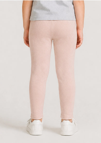 Branded Girl's Light Pink Ribbed Tights GTD-20