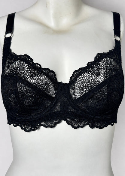 Primarky Premium Elegant Black Lace Full-Figure Bra WBS-06
