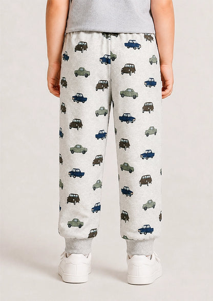 Branded Kids Trouser Beige Color With Cars printed KUT-07