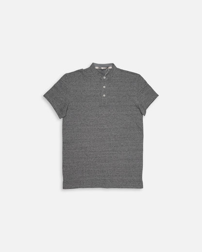 ZARRAA Branded Men’s Mandarin Collar Henley T-Shirt – Grey MPT-68