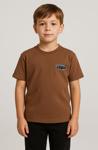 ZARRAA Branded  Boy's Camel Brown Color T-shirt BTS-16