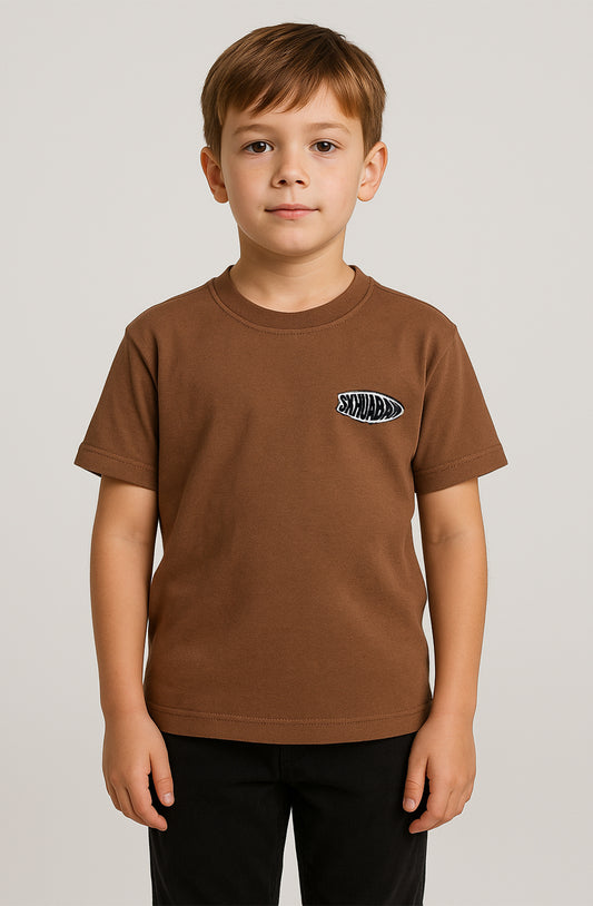 ZARRAA Branded  Boy's Camel Brown Color T-shirt BTS-16