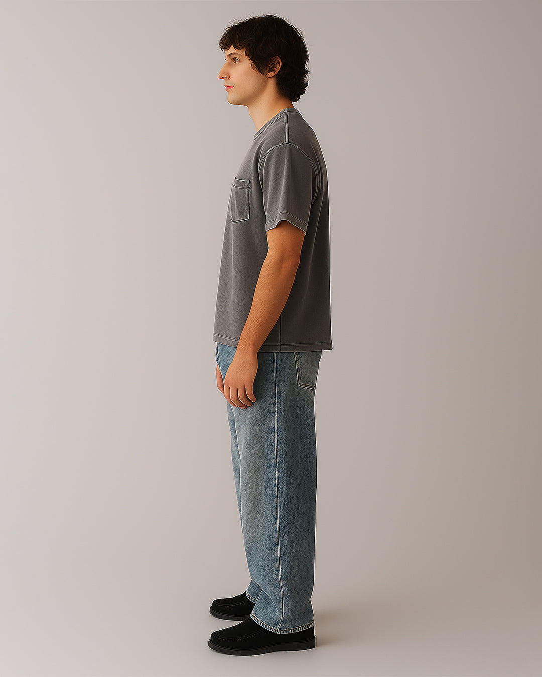 ARIZON Branded Men's Charcoal Vintage Pocket Tee MT-26