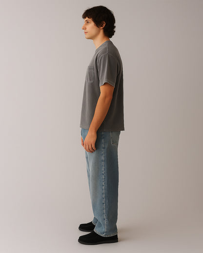 ARIZON Branded Men's Charcoal Vintage Pocket Tee MT-26