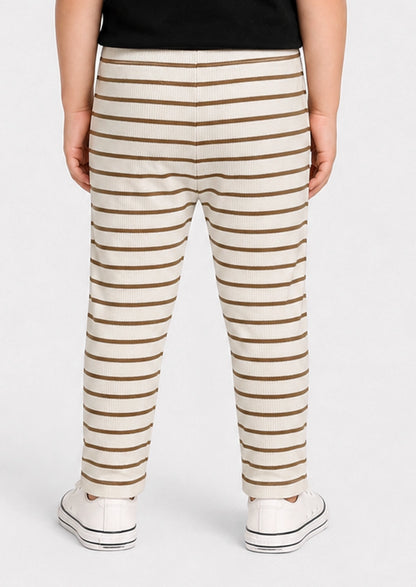 Branded Girl's Tides White Color with Brown stripes  GTD-03