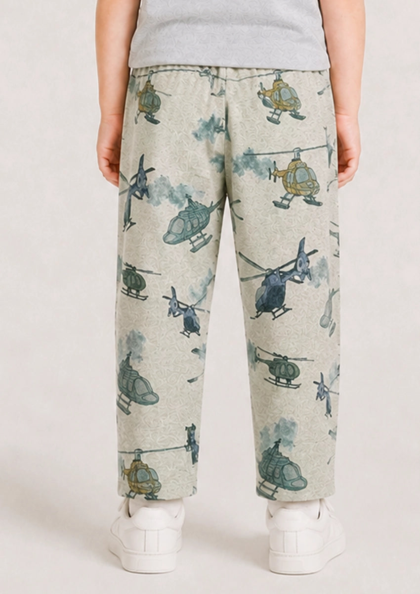 Branded Kids Trouser Helicopter printed KUT-08