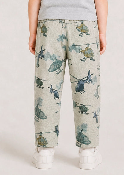 Branded Kids Trouser Helicopter printed KUT-08