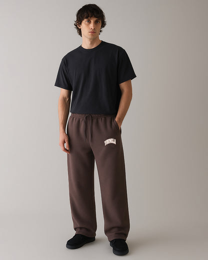 Younglay Winter Branded Unisex Fleece Wide-Leg Trousers – Mocha Brown UT-22
