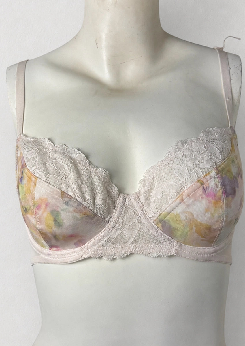 Branded Pastel Floral Lace Underwire Bra WBS-09