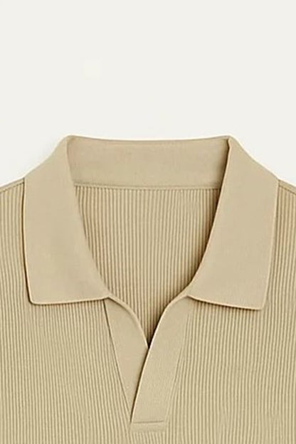 Spark Men's Rib Polo T-shirt Camel Brown Color MPT-10