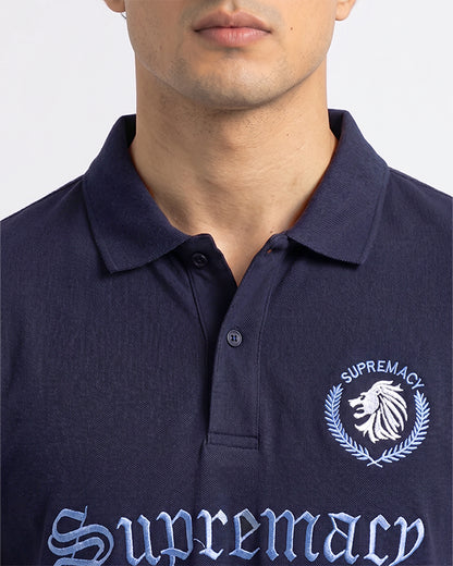 Girodano Branded Polo T-shirt Navy Blue Color Mpt-56