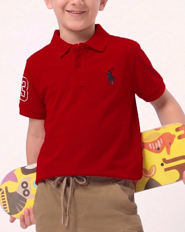 US Pollo Branded Boy's Polo T-shirt Red Color BPT-01