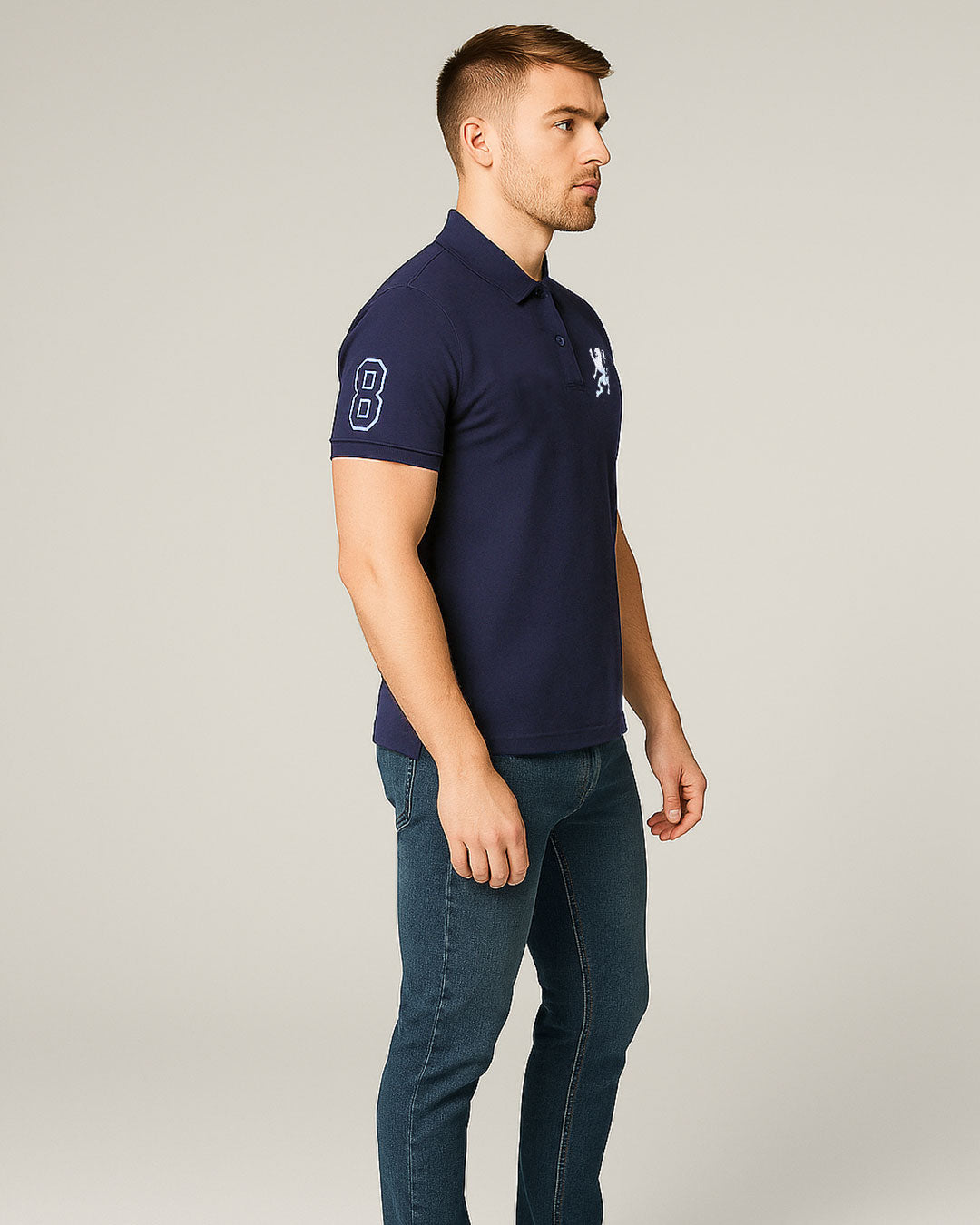 Girodano Branded Polo T-shirt Navy Blue Color Mpt-64