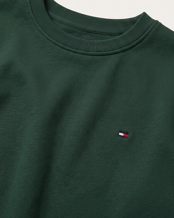 Tomie Hil Branded Mens Forest Green Classic Crewneck Sweatshirt Sp-29