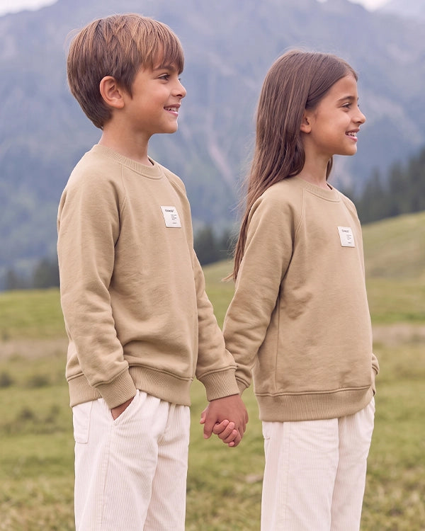 Zarraa Kids Beige Color Crewneck Sweatshirt BSWT-02