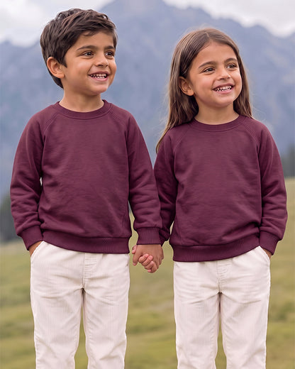 Branded Kids Plain Maroon Fleece Sweatshirt Sp-04