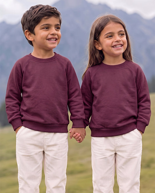 Branded Kids Plain Maroon Fleece Sweatshirt Sp-04
