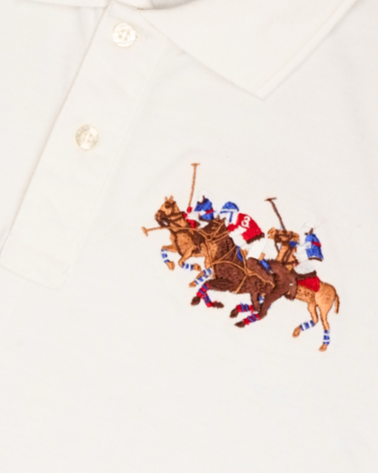 Ralp Laren Branded Polo T-shirt White Color Mpt-37