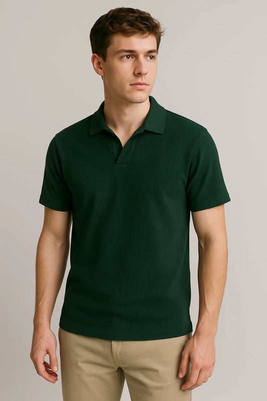 Spark Men's Rib Polo T-shirt Green Color MPT-09