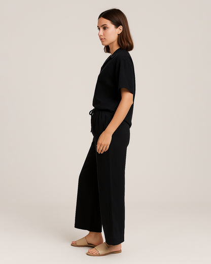 Zelig Branded Black Color Co-Ord Set WCS-10